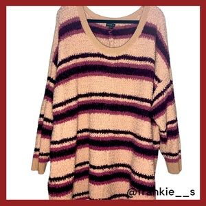Torrid - Pink Horizontally Striped Soft and Cozy Sweater Size 5